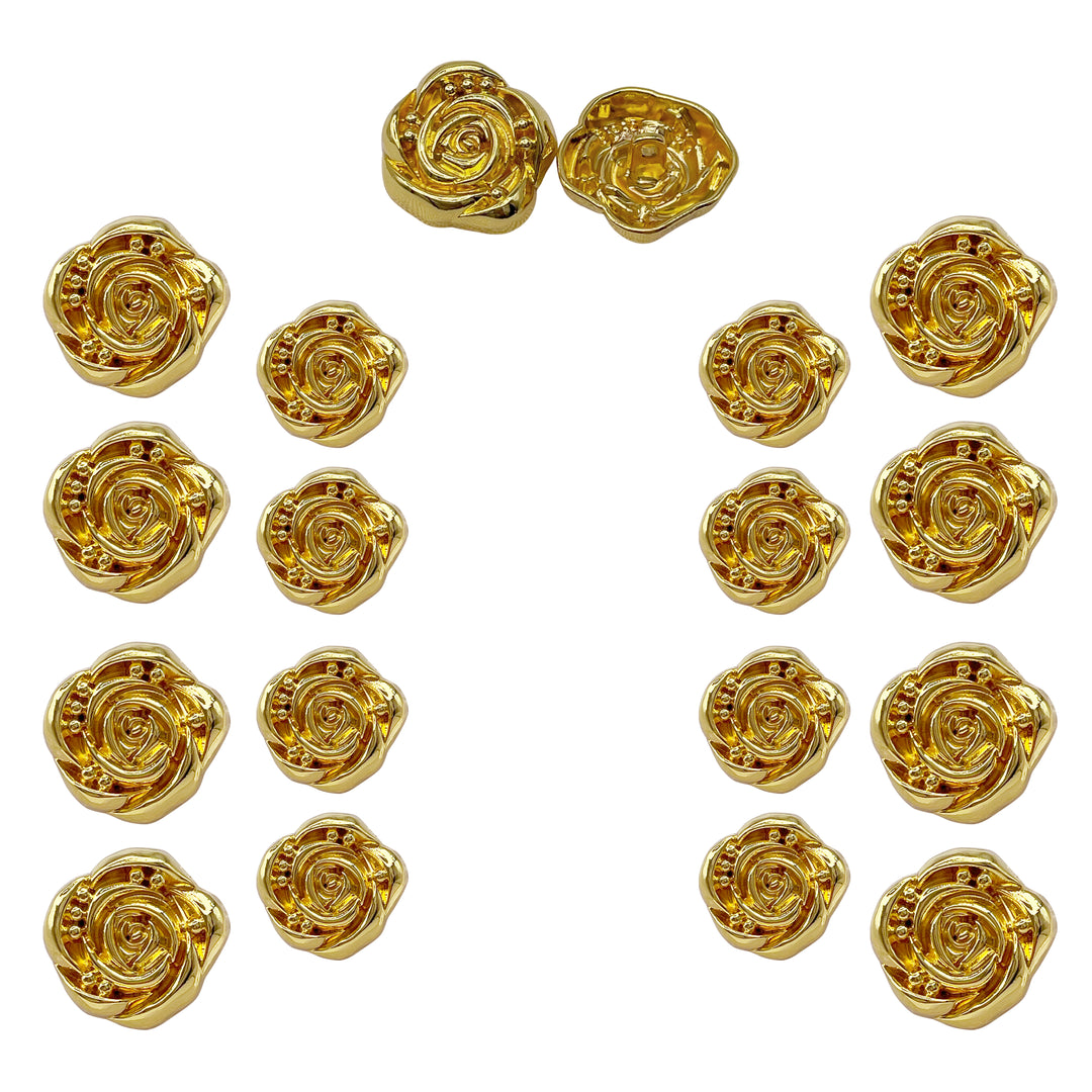 Decorative Rose Metal Buttons