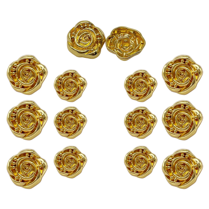 Decorative Rose Metal Buttons