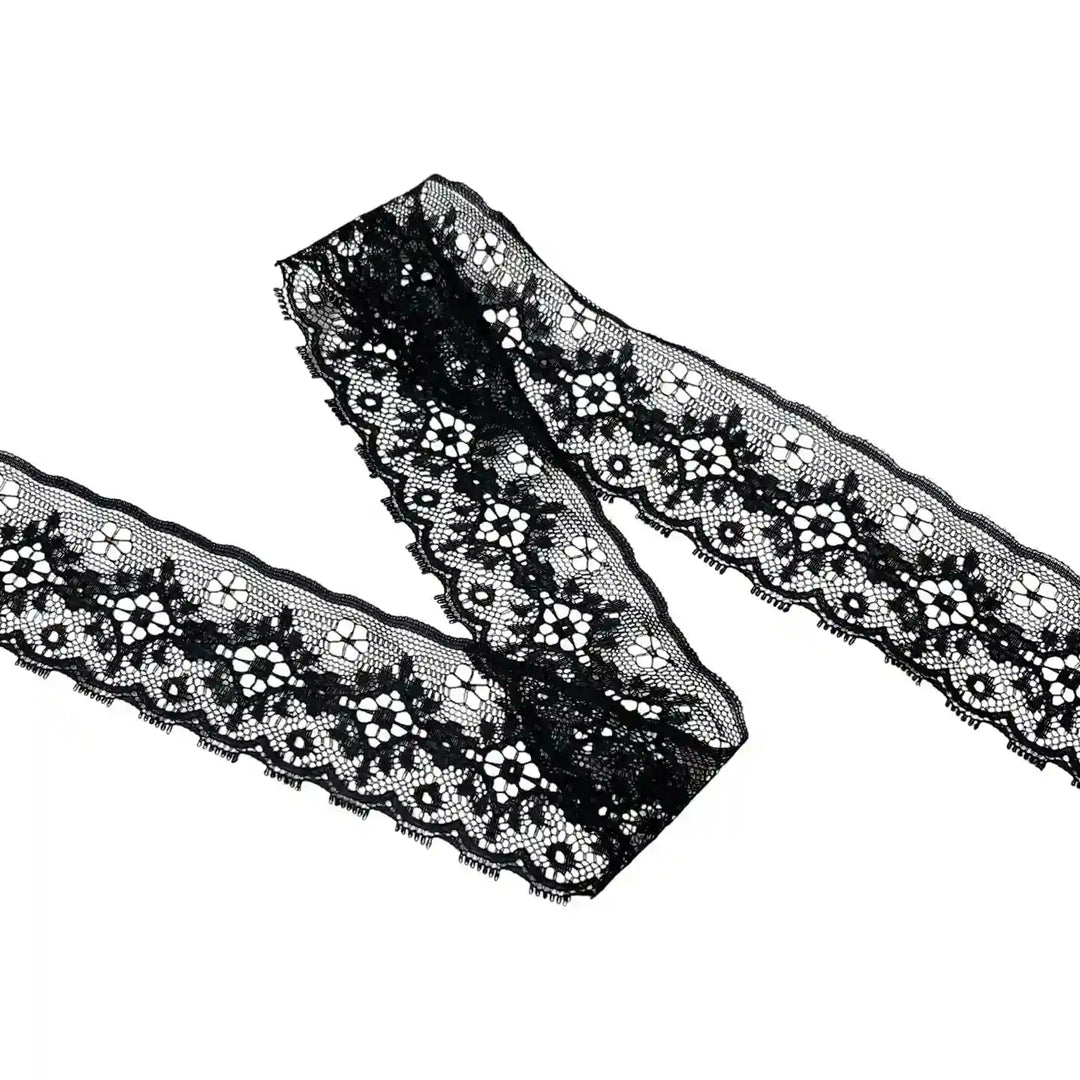 Black Floral Ribbon Lace | 5 Meters | SKU-B-28