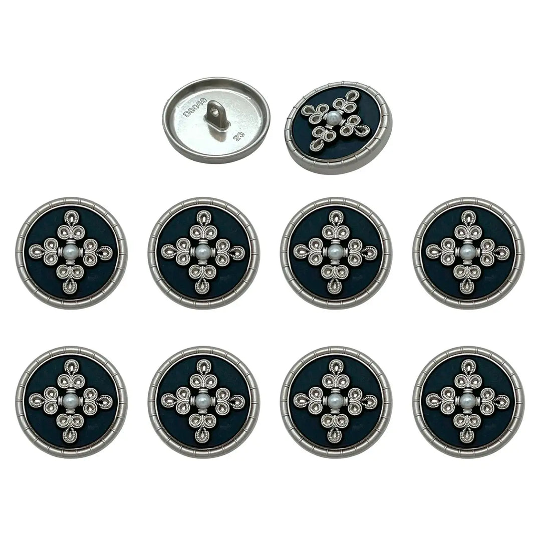 Elegant Pearl Metal Buttons for Clothing | 18mm(28L) & 23mm(36L)