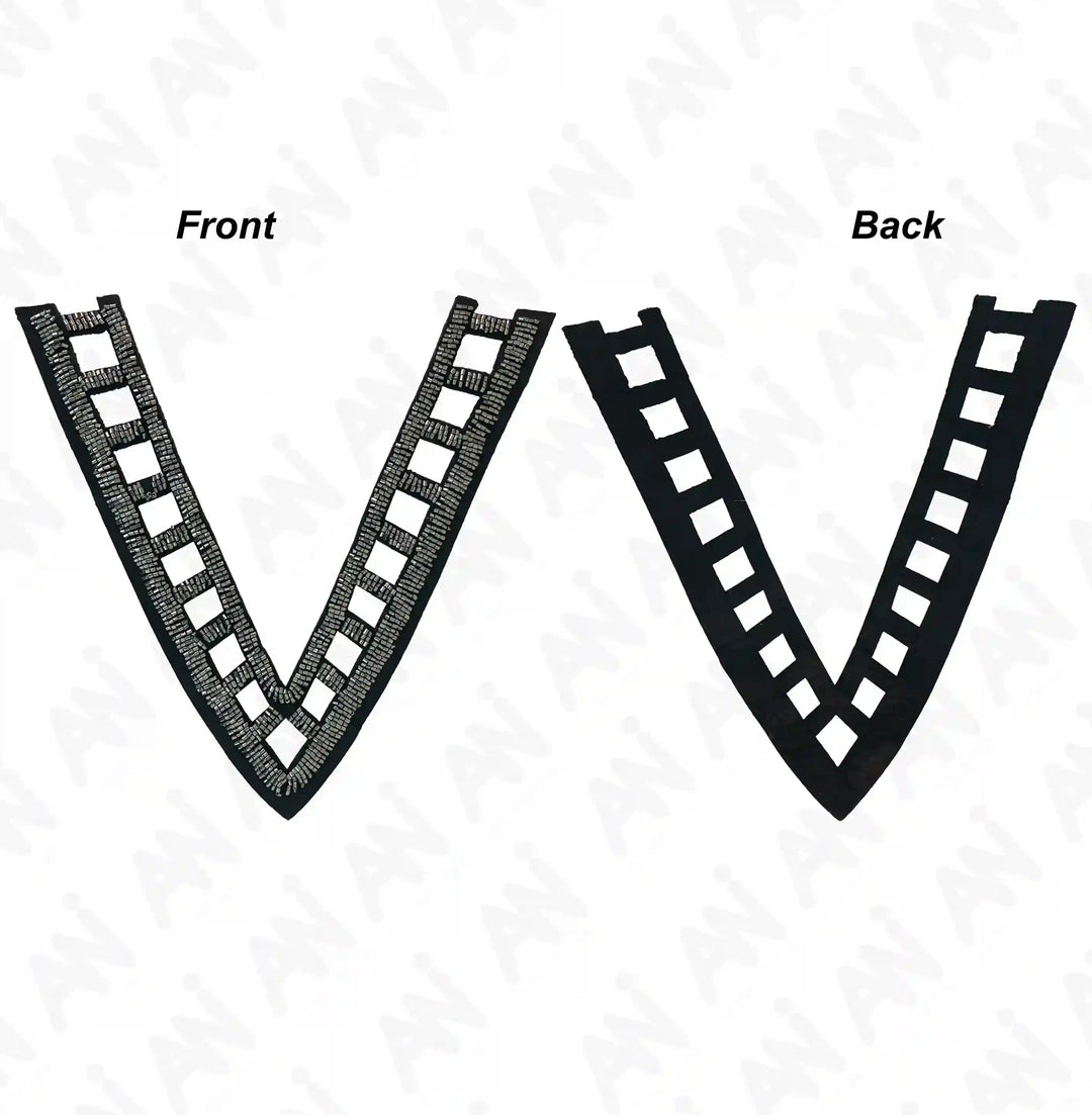 Beaded V-Neckline Applique