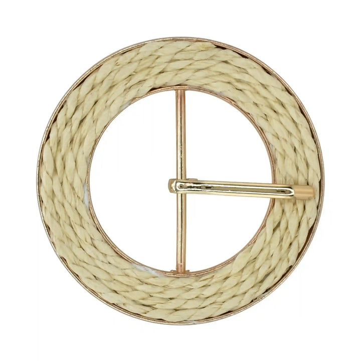 Beaded Geometric Raffia Buckle