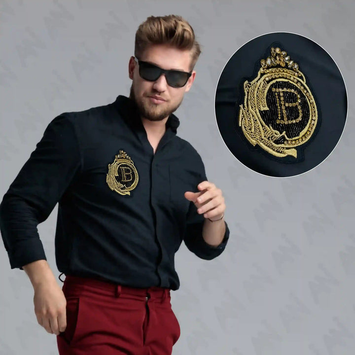 Gold B Crown Patch