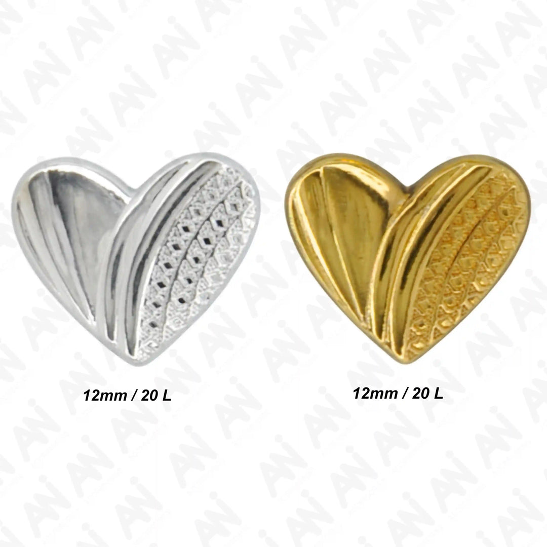 Heart Shape Metal Shirt Buttons