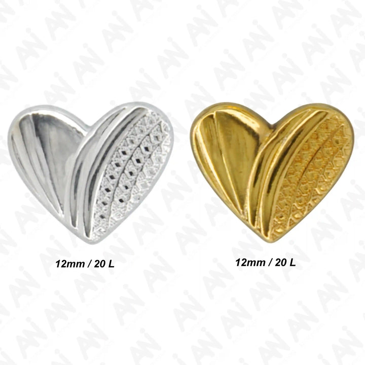 Heart Shape Metal Shirt Buttons