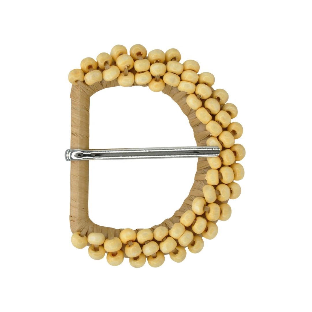 Handmade Beaded Raffia Buckle
