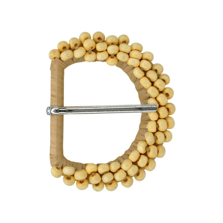 Handmade Beaded Raffia Buckle