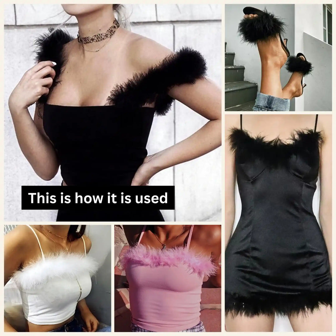 Light Grey Fur Lace | 2 Meters