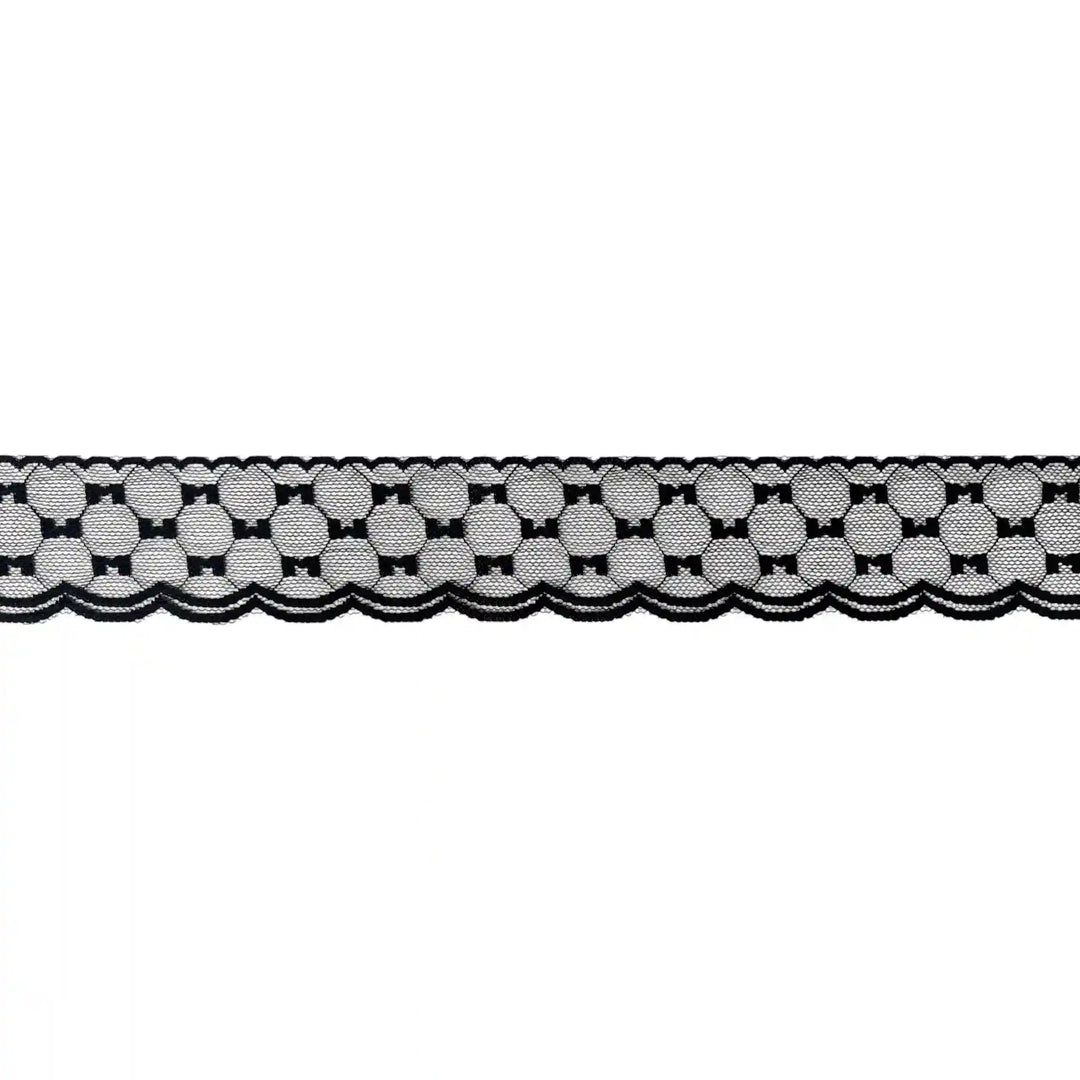 Black Geometric Scalloped Lace | 5 Meters | SKU-B54
