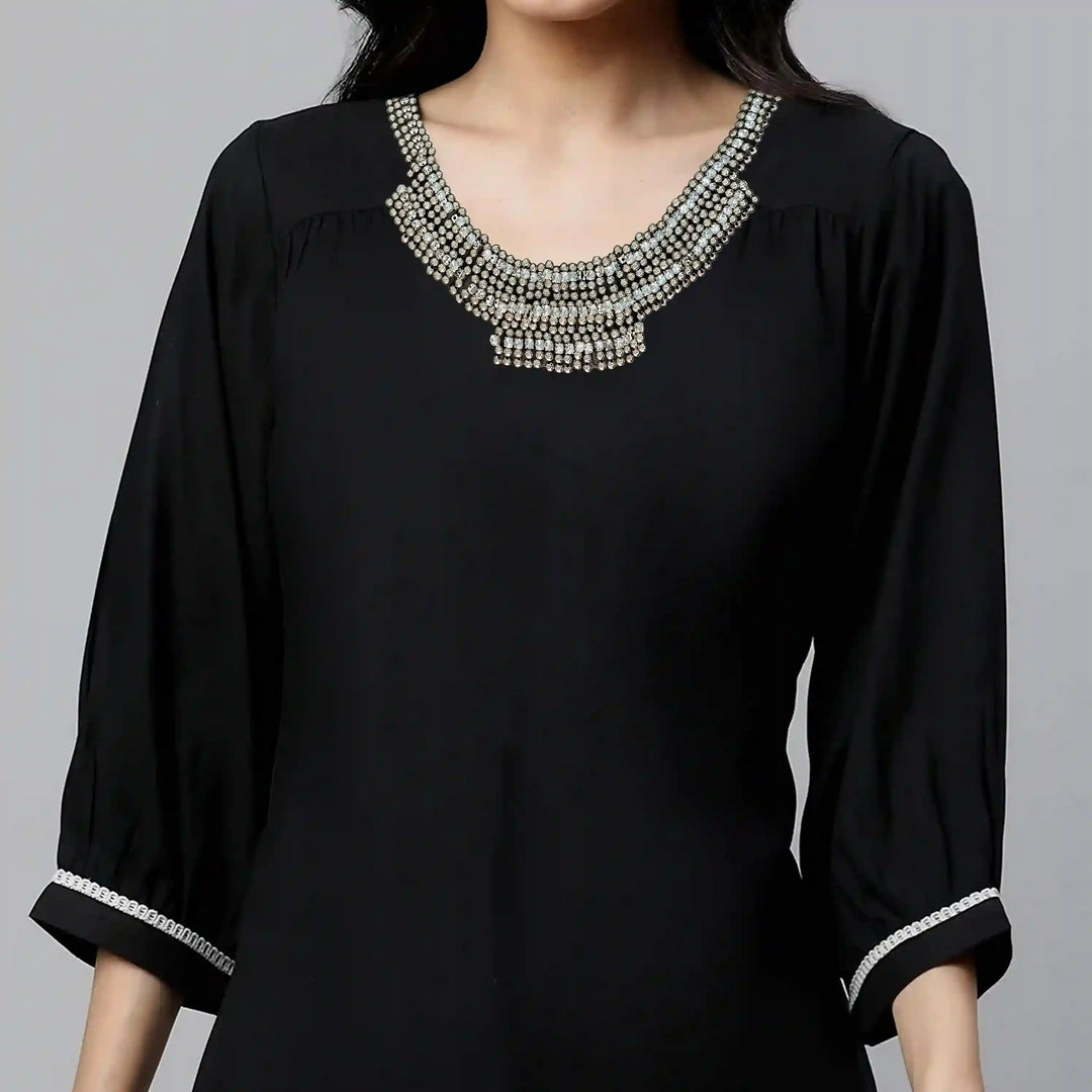 Crystal Beaded Neckline Patch