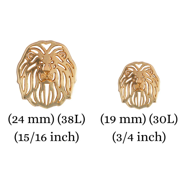 Laser Cut Lion Metal Buttons | 19mm(30L) & 24mm(38L)