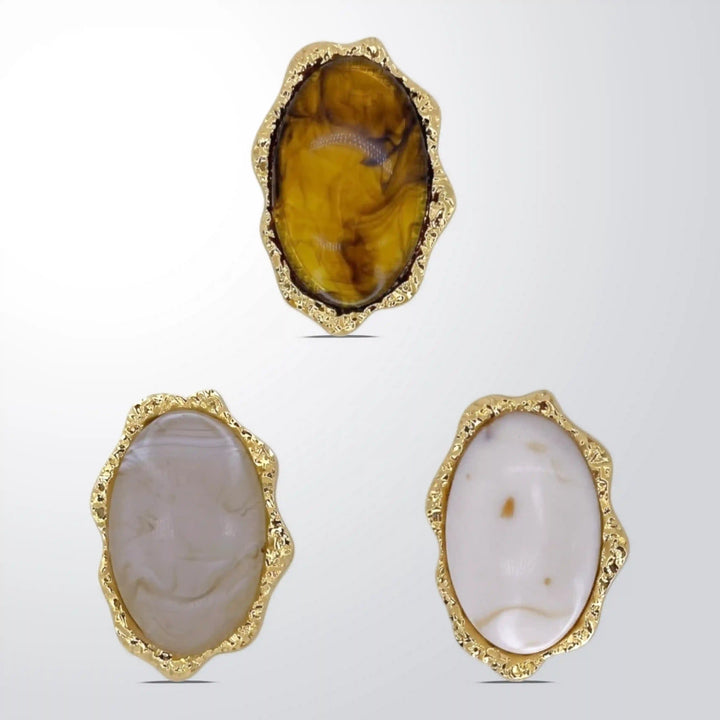 Abstract Oval Stone Buckles
