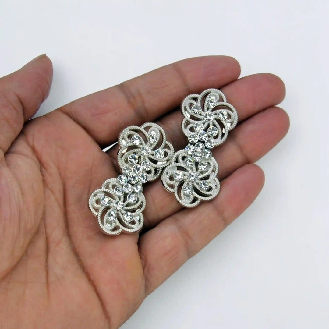 Floral Rhinestone Frog Closure Buttons