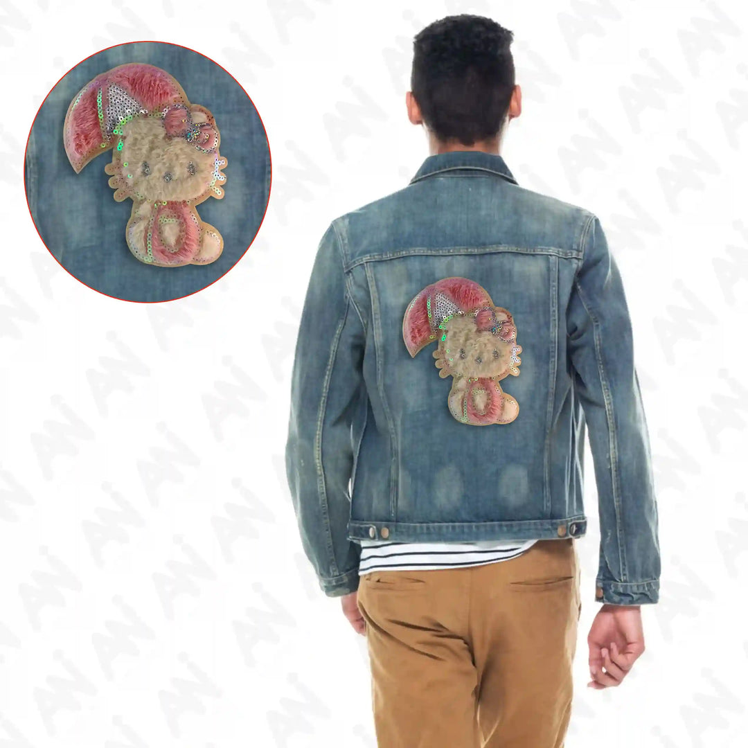 Fuzzy Hello Kitty Sequin Patch