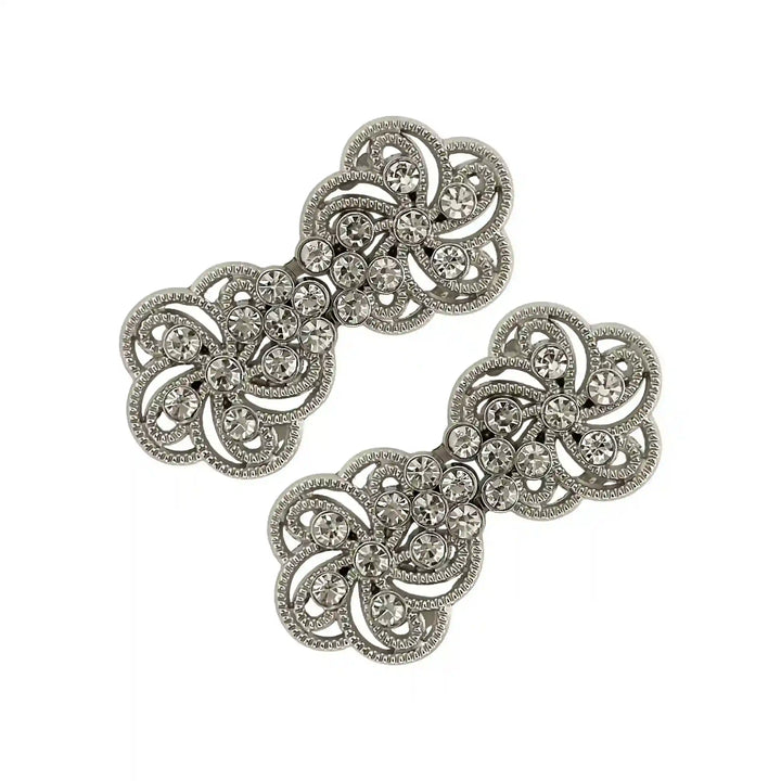 Floral Rhinestone Frog Closure Buttons