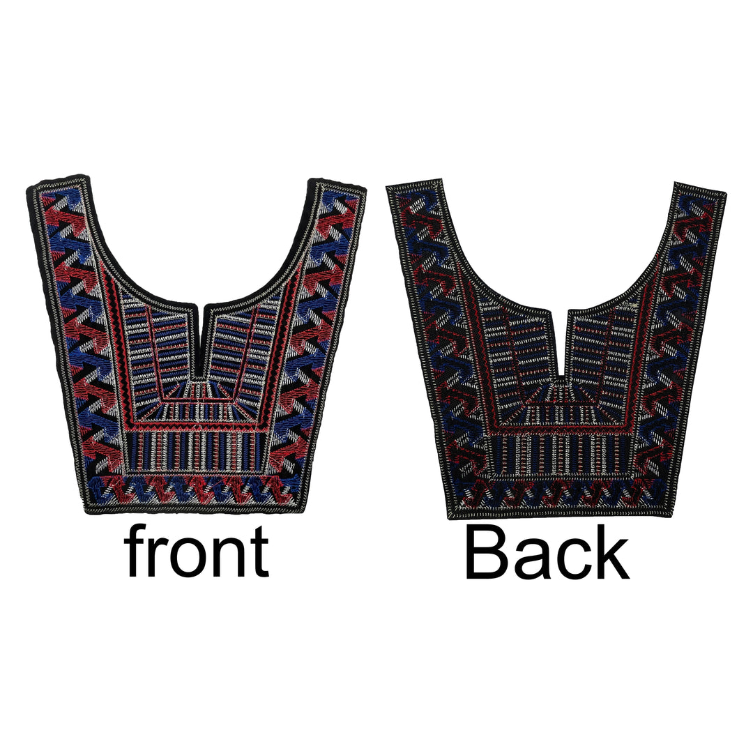 Colorful embroidery Tribal Neckline