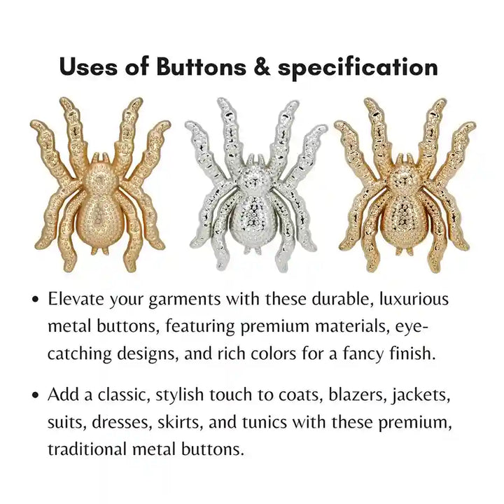 Spider Shaped Metal Buttons