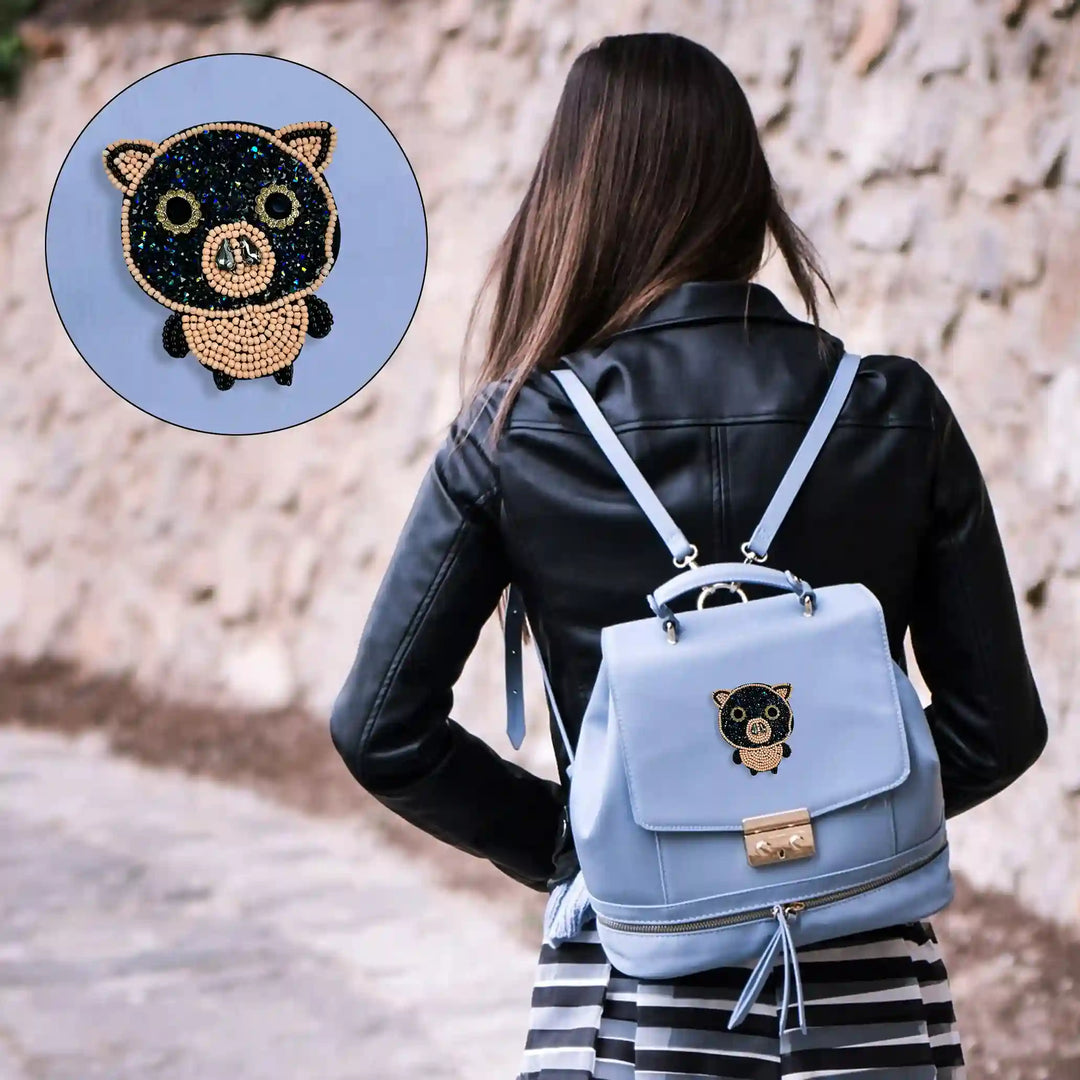 Beaded Pig Face Patch