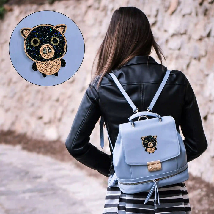 Beaded Pig Face Patch