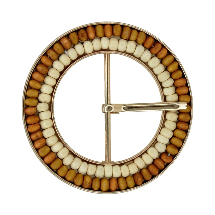 Beaded Geometric Raffia Buckle