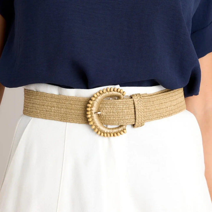 Handmade Beaded Raffia Buckle