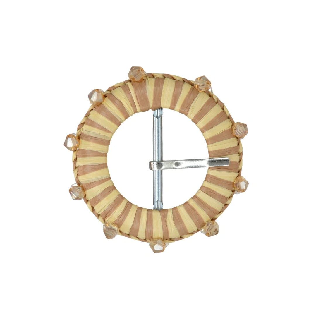Traditional Raffia Wrapped Decorative Buckle | 5.4cm & 7cm
