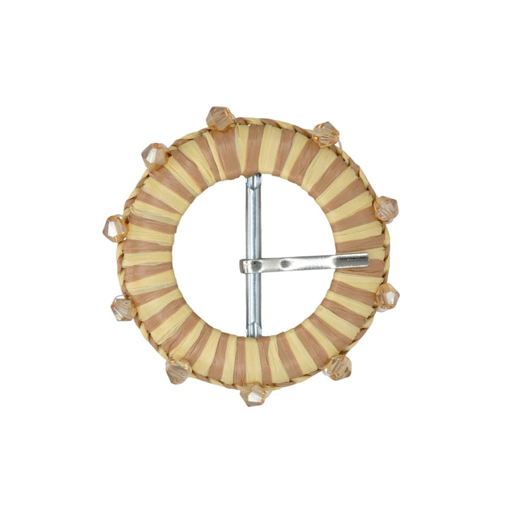 Traditional Raffia Wrapped Decorative Buckle | 5.4cm & 7cm