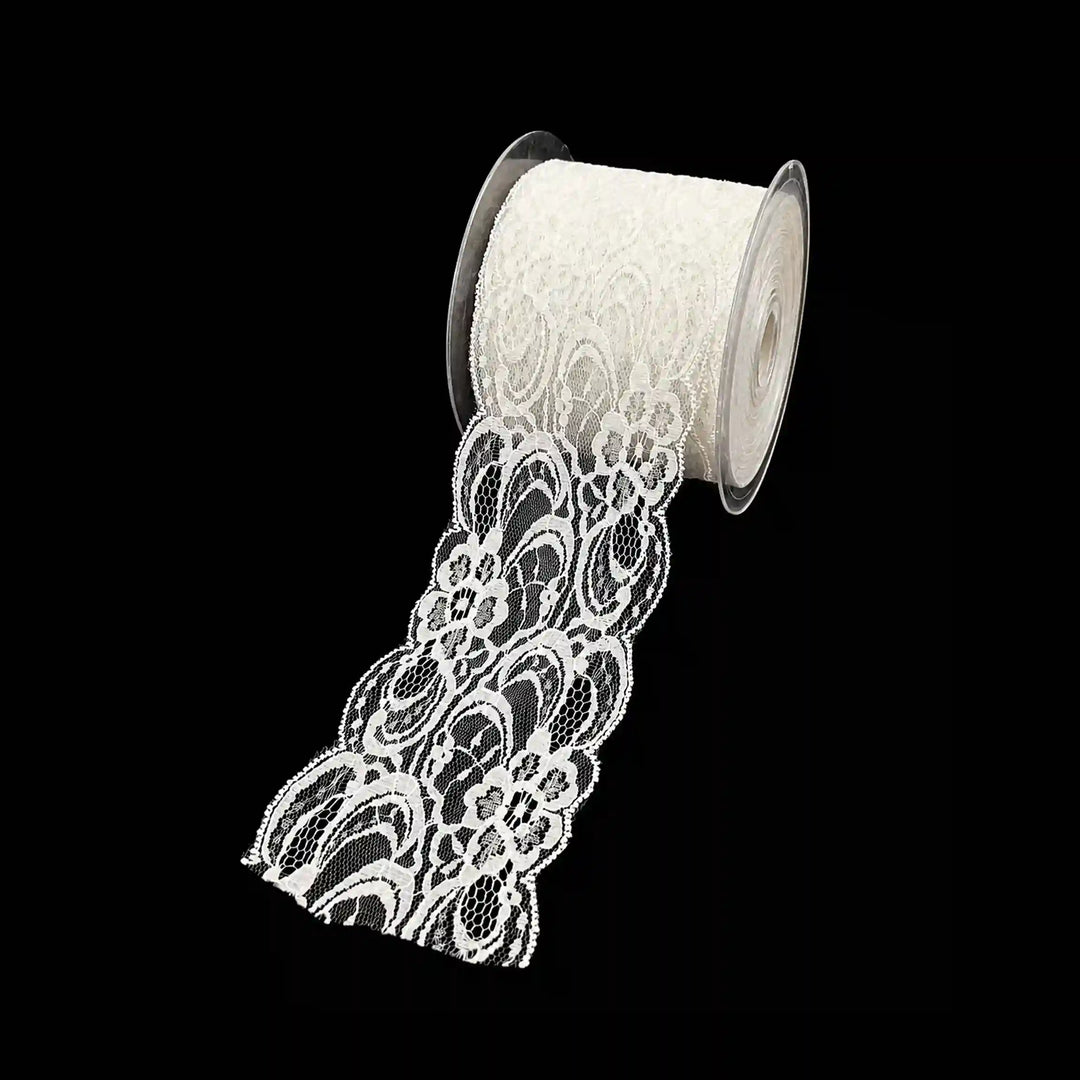 White Floral Nylon Lace SKU-113