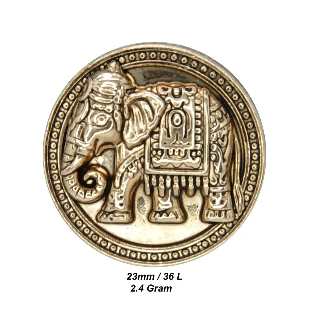 Royal Elephant Metal Buttons | 23mm(36L) & 18mm(28L)