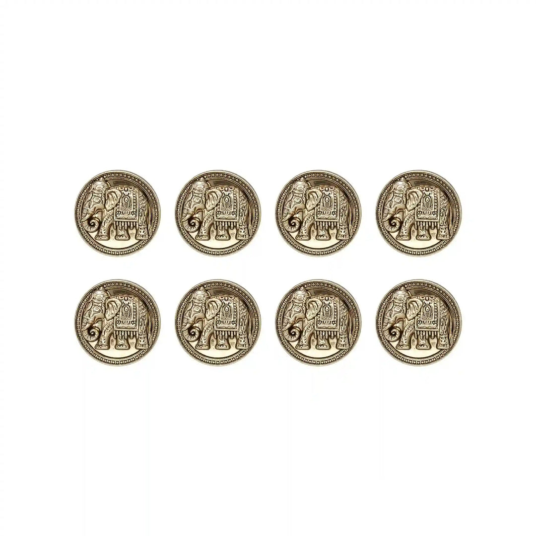 Royal Elephant Metal Buttons | 23mm(36L) & 18mm(28L)