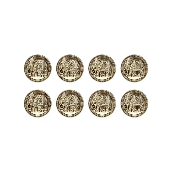 Royal Elephant Metal Buttons | 23mm(36L) & 18mm(28L)