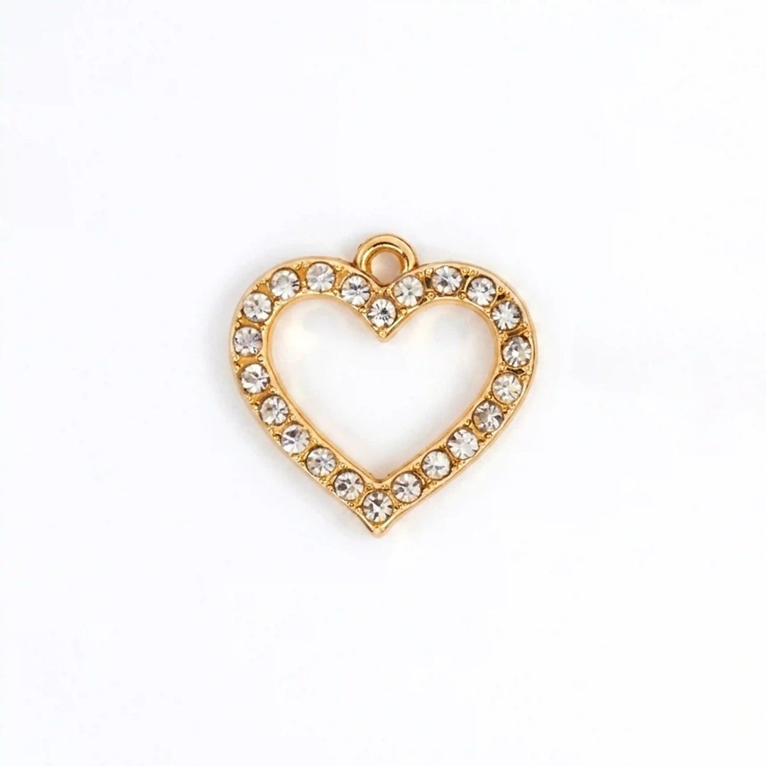Rhinestone Open Heart Pendant