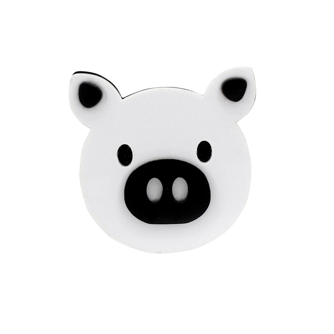 White piggy Brooch