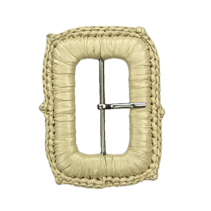 Prong Rectangular Raffia Buckle for Fashion