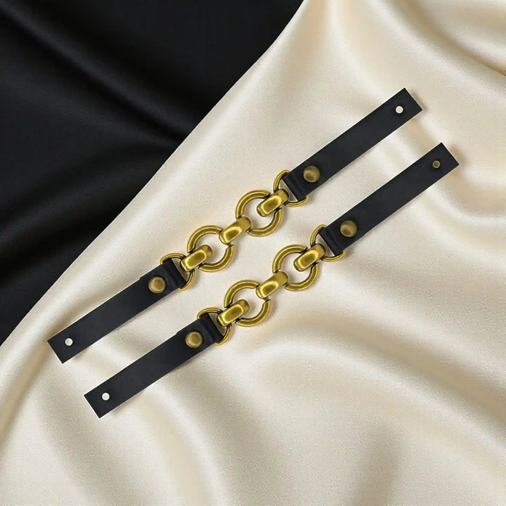 Leather Straps with Chain Link Accents