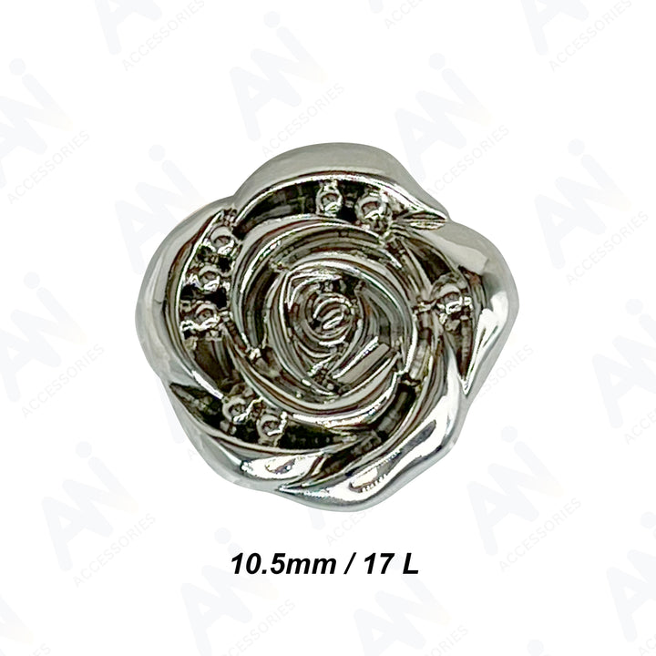 Decorative Rose Metal Buttons