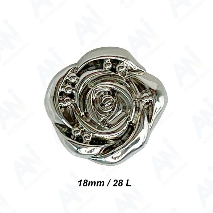 Decorative Rose Metal Buttons