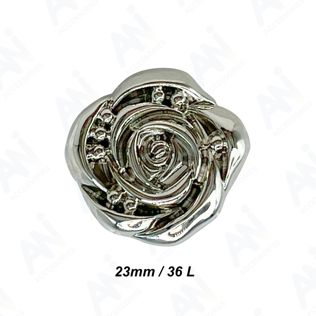 Decorative Rose Metal Buttons