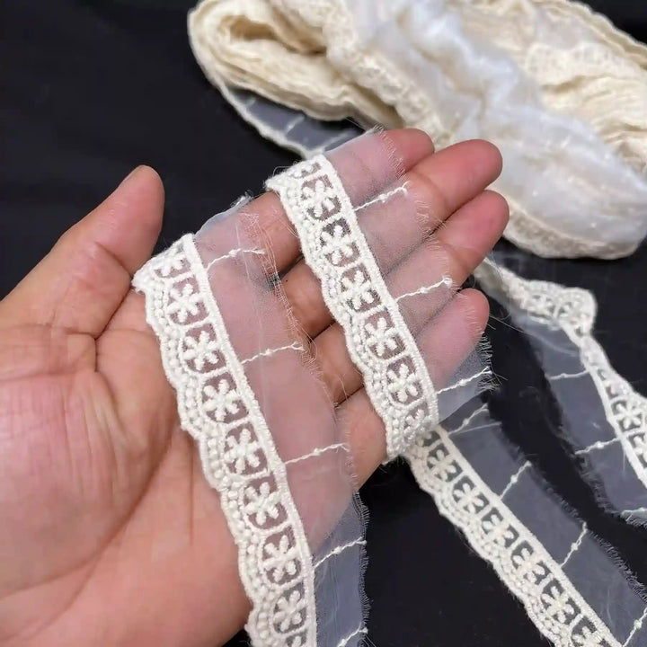 Geometric Blossom Organza Lace | 2 Meters | CE-2