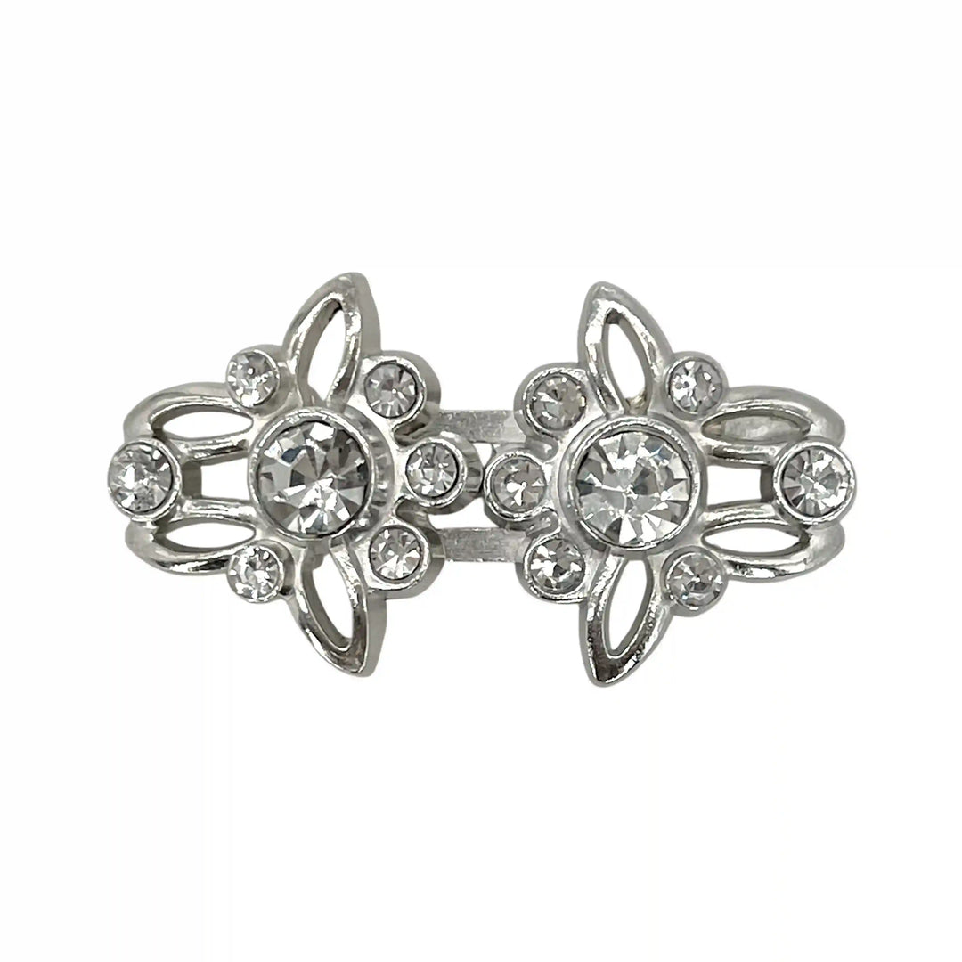 Floral Rhinestone Frog Closure Buttons