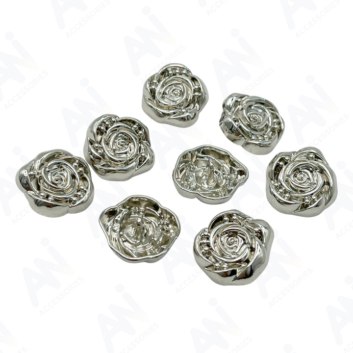 Decorative Rose Metal Buttons