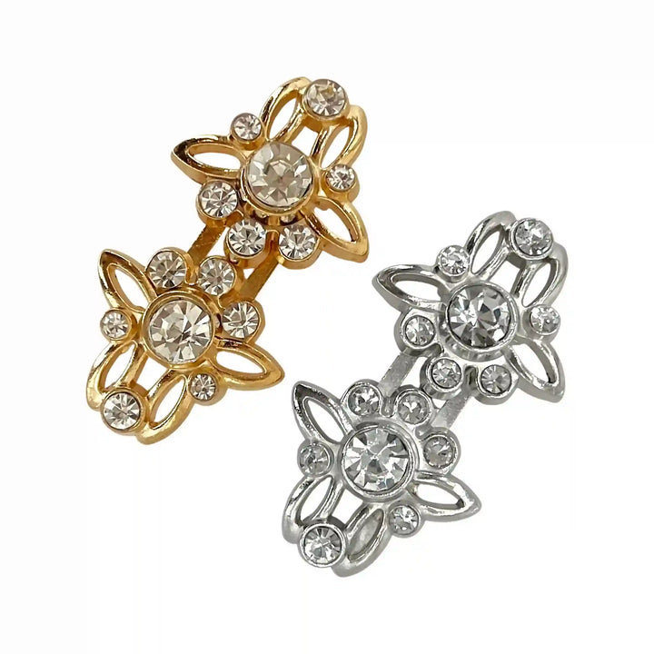 Floral Rhinestone Frog Closure Buttons
