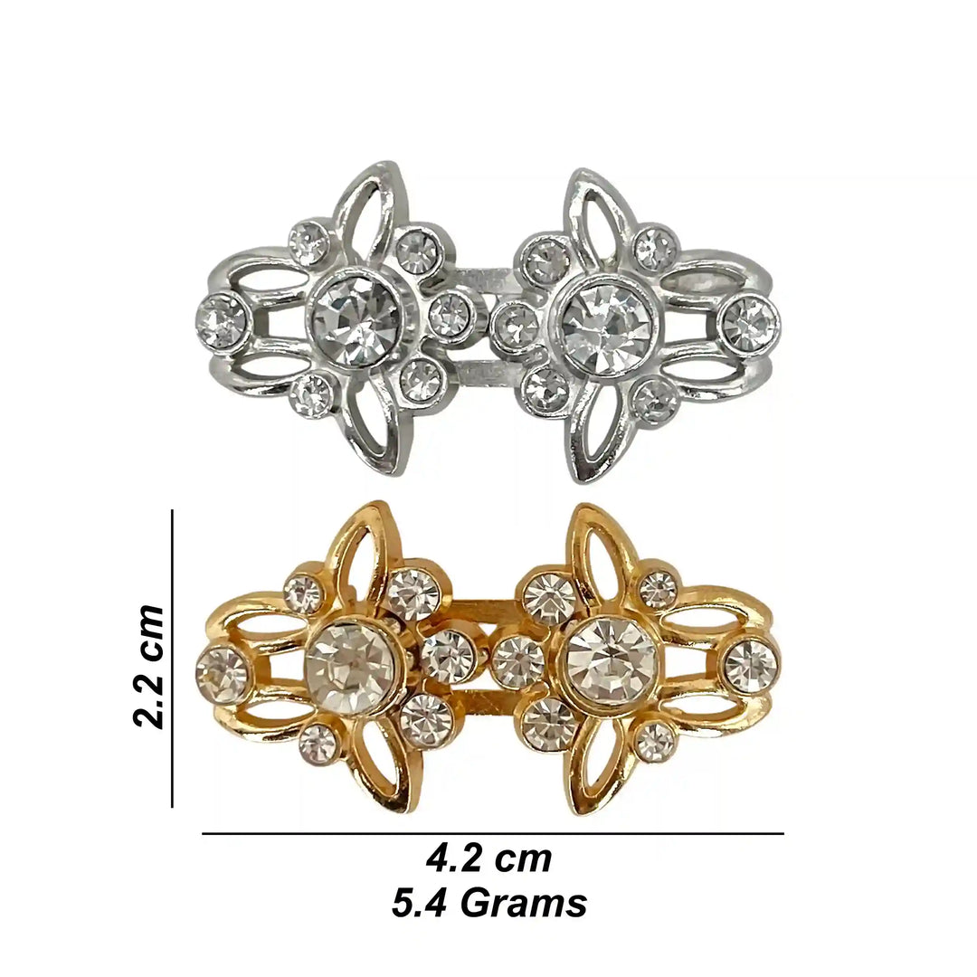 Floral Rhinestone Frog Closure Buttons