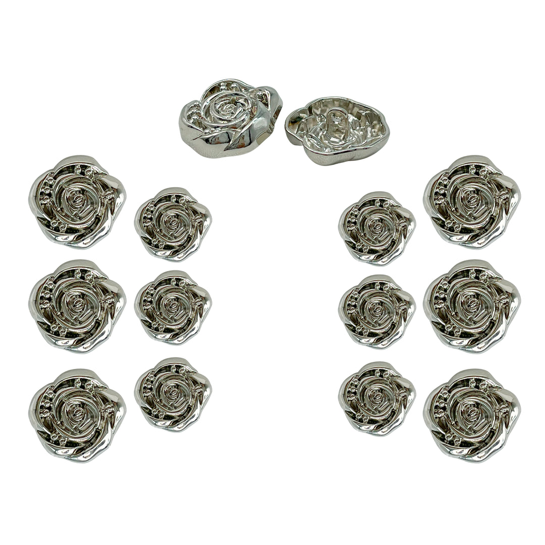 Decorative Rose Metal Buttons