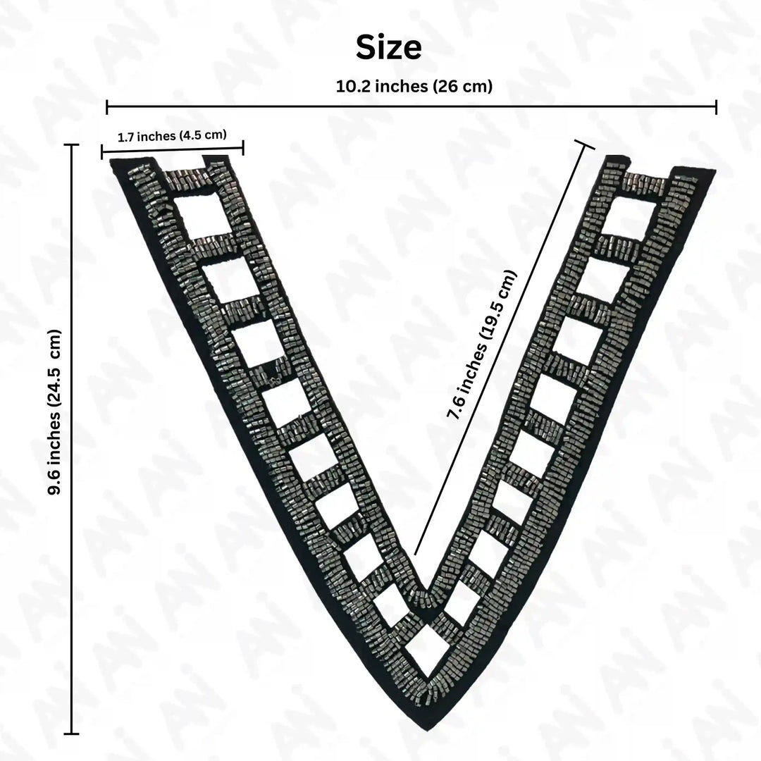 Beaded V-Neckline Applique