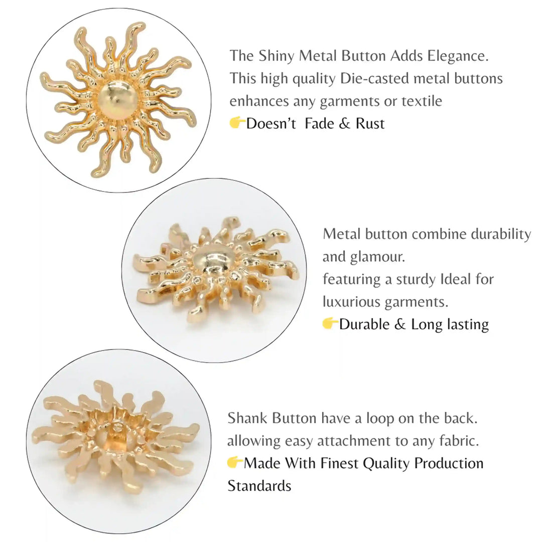 Golden Sun Metal Buttons