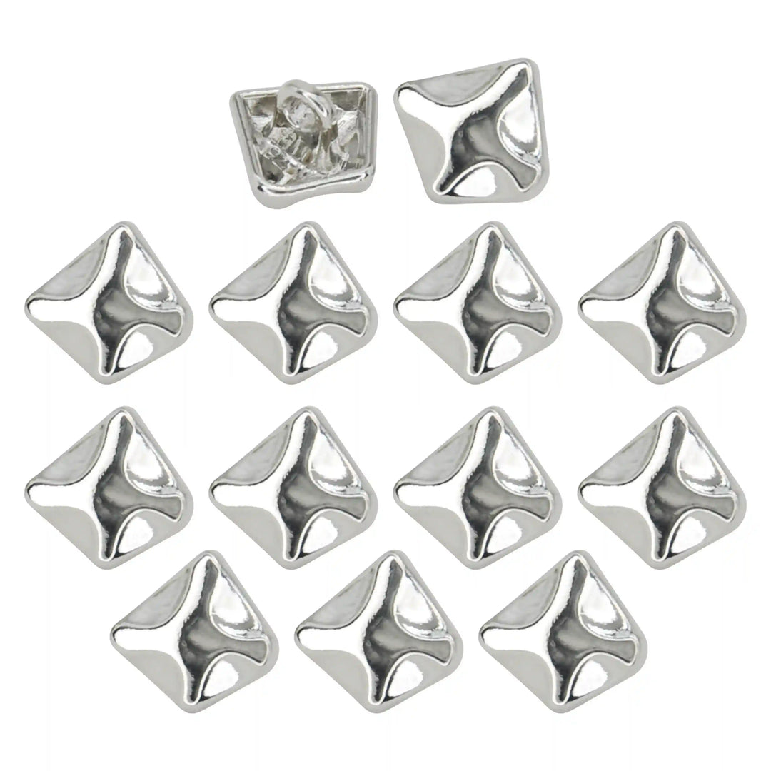 Rounded Square Metal Buttons