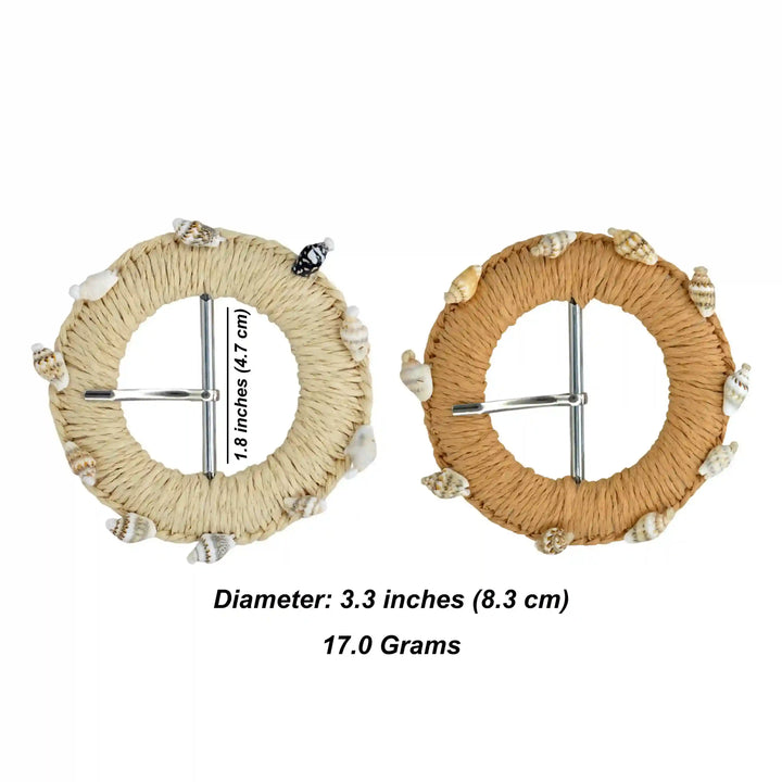 Woven Scalloped Raffia Buckle