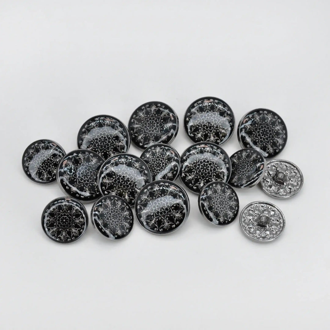 Royal Floral Metal Button | 21mm(34L) & 18mm(28L)