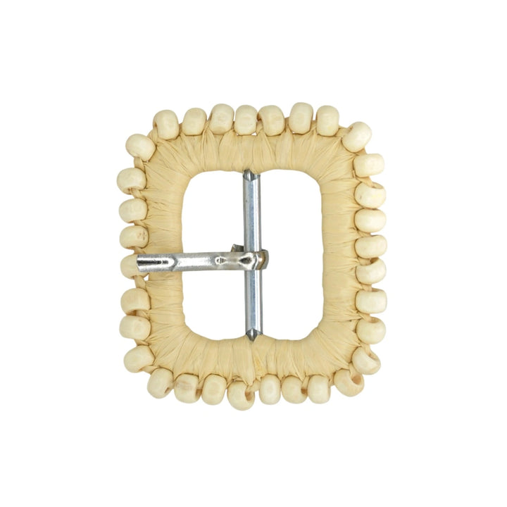 Rectangular Handwoven Straw Raffia Buckle | 2 inches & 3.3 inches